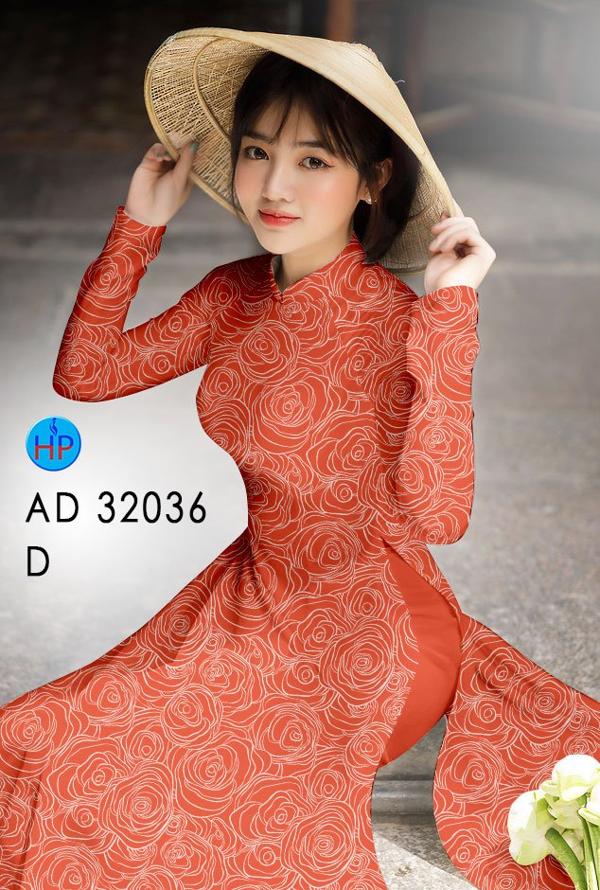 Vải Áo Dài Hoa Hồng AD 32036 12